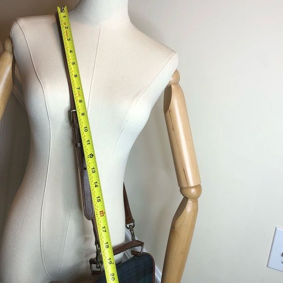 WRALPH LAUREN Black Watch Plaid Crossbody Shoulder Bag Vintage - Picture 8 of 17